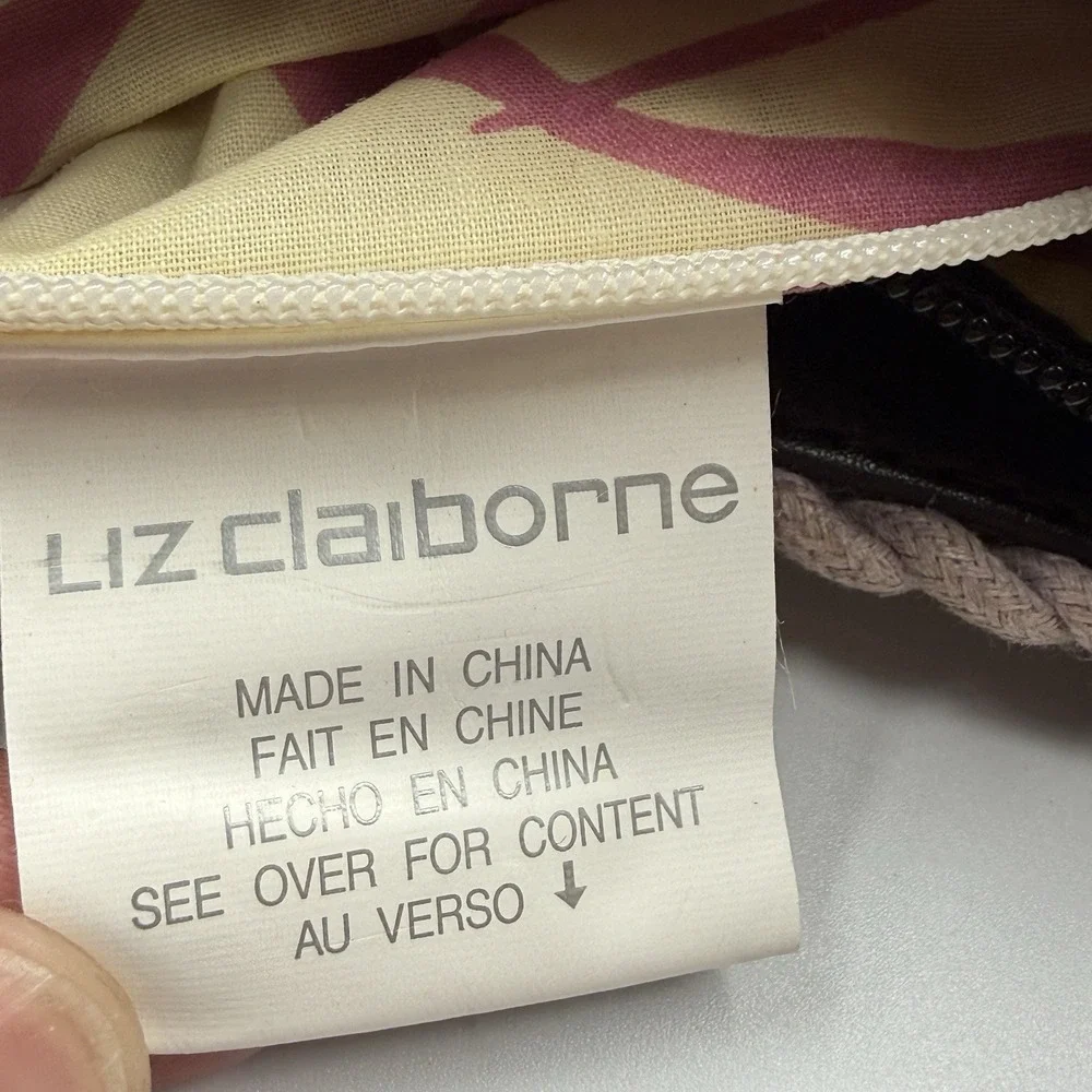 Liz Claiborne‎ Vintage Knit Shoulder Bag Beige Braided Boho Y2K Hobo Purse